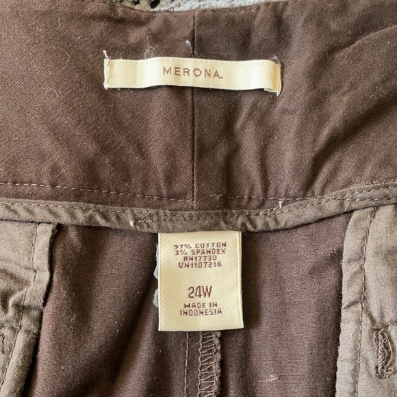 Merona size 24W pants. 97% cotton. Brown in color - Picture 5 of 7